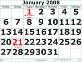 preview image bold calendar