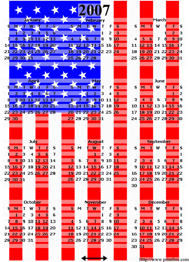 2007 flag calendar picture