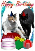 cats Happy Birthday card