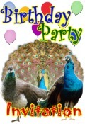 peacocks birthday party invitation