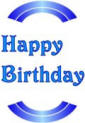 Blue Text Birthday card