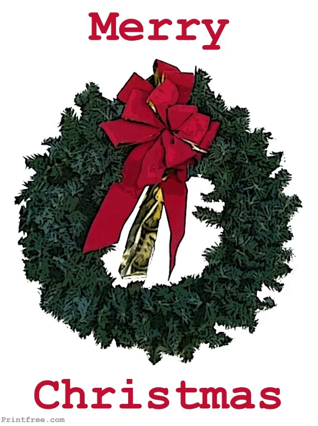 christmas wreath decorative print image