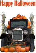 preview image Halloween pumpkin truck card 