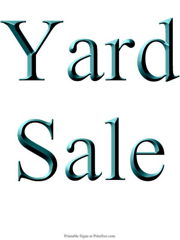 Yard Sale Sign