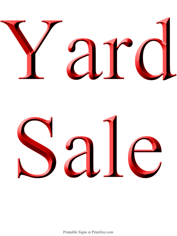 Red Yard Sale Sign image