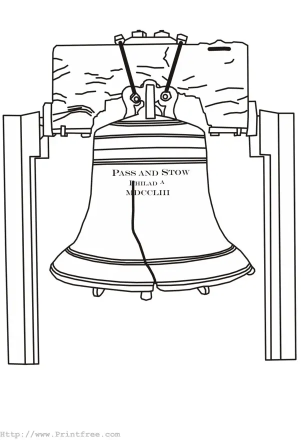 Liberty Bell Outline Image to Color