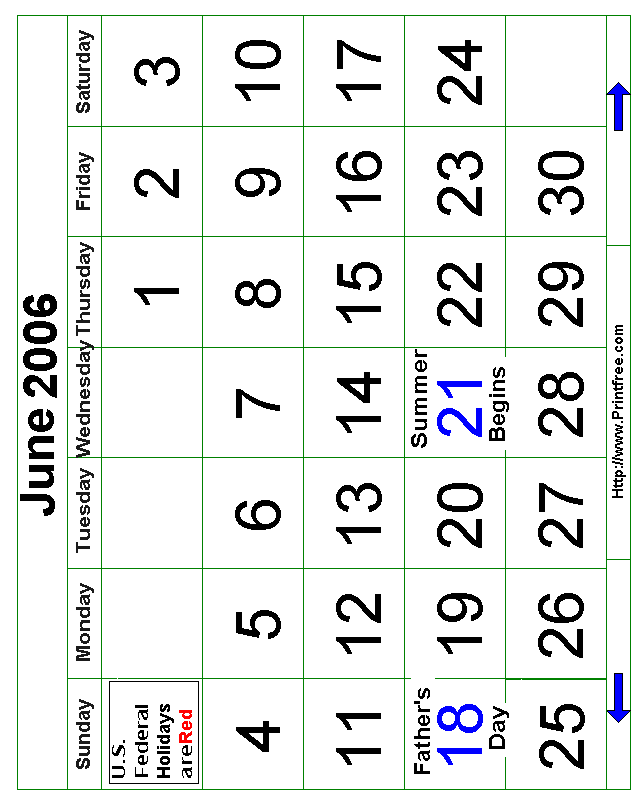 June 2006 Bold Calendar