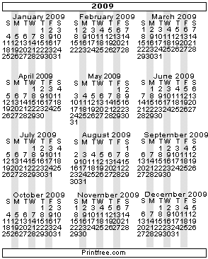 Small 2009 gif Calendar