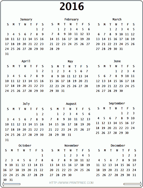 2016 Yearly Calendar | Search Results | Calendar 2015