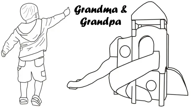 Grandparents Day child half fold card