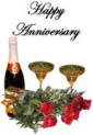 Champaign Dinner Anniversary Card