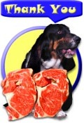 Thank You image dog and steaks
