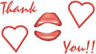 Thank You image card kissing lips
