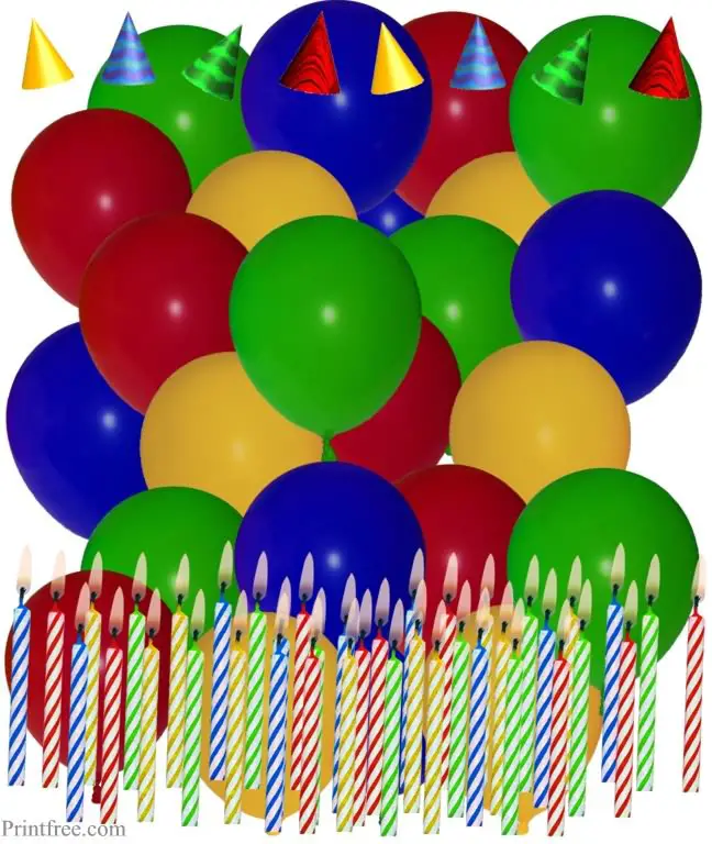 birthday party balloons and candles image